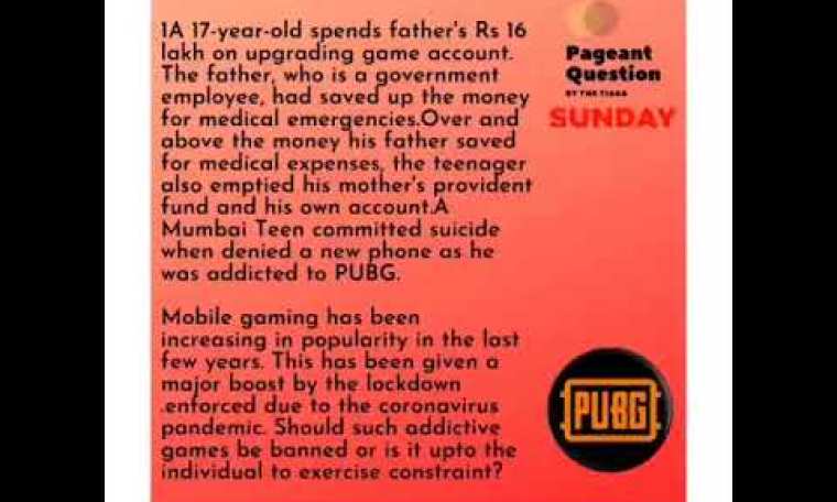 PAGEANT QUESTION ON GAMING LIKE PUBG. BEST PAGEANT COACHING BY THE TIARA IN INDIA PAGEANT QUESTION ON GAMING LIKE PUBG. BEST PAGEANT COACHING BY THE TIARA IN INDIA