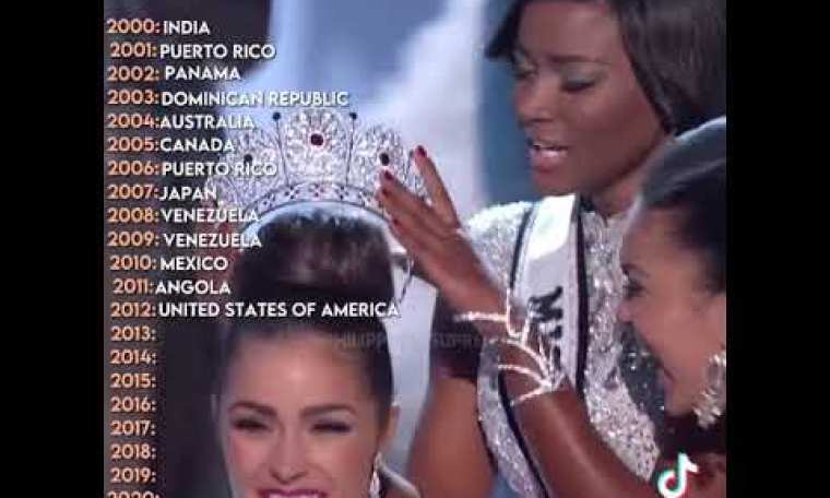 MISS UNIVERSE WINNERS FROM 2000 TO 2021 MISS UNIVERSE WINNERS FROM 2000 TO 2021