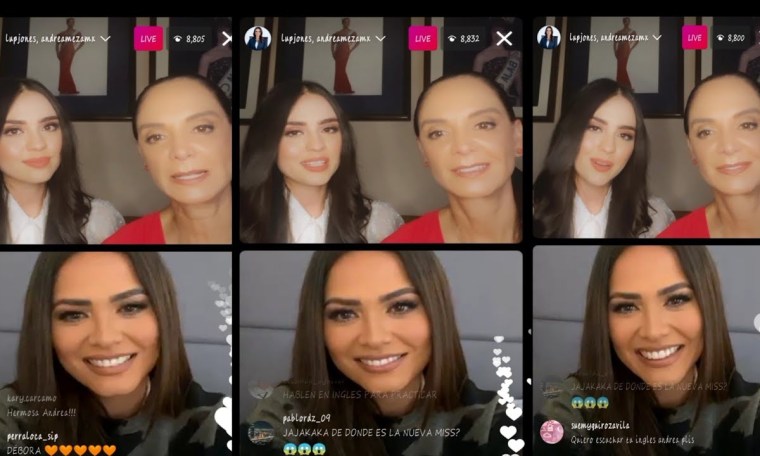 MISS UNIVERSE ANDREA MEZA WITH LUPITA JONES INSTAGRAM LIVE 01.06.21 MISS UNIVERSE ANDREA MEZA WITH LUPITA JONES INSTAGRAM LIVE 01.06.21