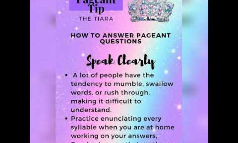 Pageant Tip by The Tiara on Answering Beauty Pageant Questions Pageant Tip by The Tiara on Answering Beauty Pageant Questions
