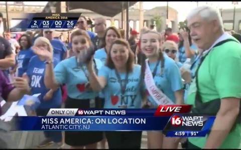 Supporters of Miss America pageant gather at boardwalk Supporters of Miss America pageant gather at boardwalk