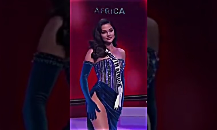 according to the rythem of the song.miss universe according to the rythem of the song.miss universe