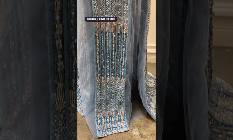 Closer look at Celeste Cortesi's evening gown during Miss Universe 2022 prelims Closer look at Celeste Cortesi's evening gown during Miss Universe 2022 prelims