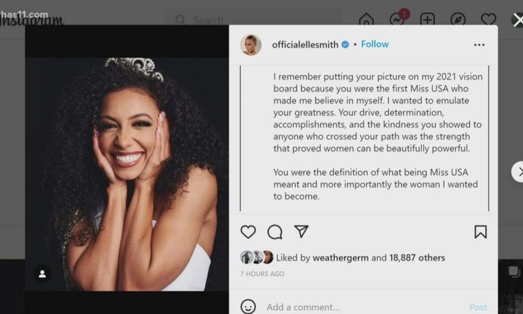 Miss USA Elle Smith remembers Cheslie Kryst in social media posts Miss USA Elle Smith remembers Cheslie Kryst in social media posts