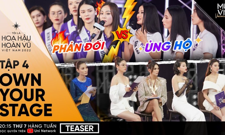 Teaser 4 MUVN 2022: Thí sinh 2 đội Kim Duyên, Mâu Thuỷ tranh luận nảy lửa về VEDETTE và FIRST FACE Teaser 4 MUVN 2022: Thí sinh 2 đội Kim Duyên, Mâu Thuỷ tranh luận nảy lửa về VEDETTE và FIRST FACE