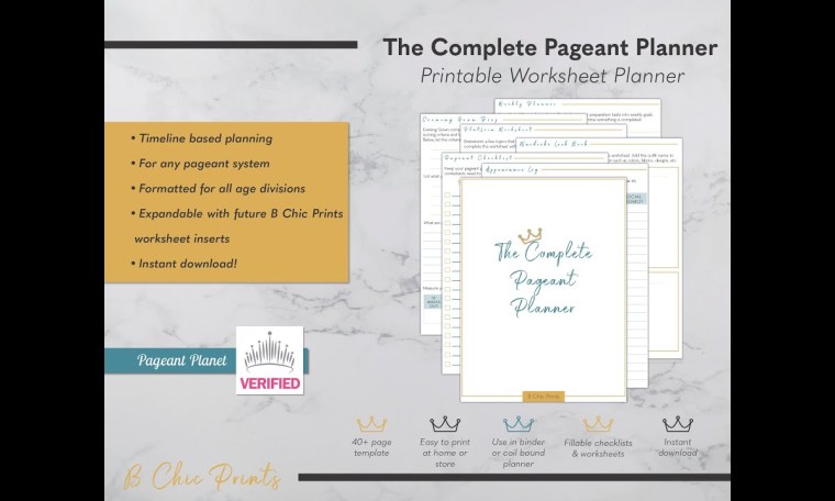 The Complete Pageant Planner Printable Worksheets | The B Chic The Complete Pageant Planner Printable Worksheets | The B Chic