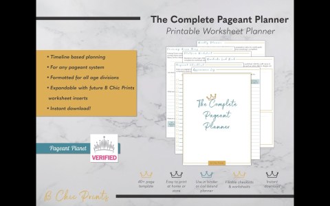 The Complete Pageant Planner Printable Worksheets | The B Chic The Complete Pageant Planner Printable Worksheets | The B Chic