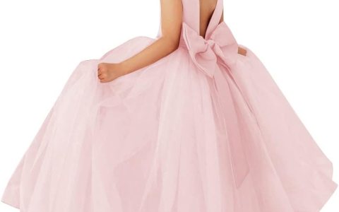 MCieloLuna Flower Girls Satin Tulle Princess Pageant Dress for Wedding Kids Pearls Prom Ball Gowns with Bow-Knot MCieloLuna Flower Girls Satin Tulle Princess Pageant Dress for Wedding Kids Pearls Prom Ball Gowns with Bow-Knot