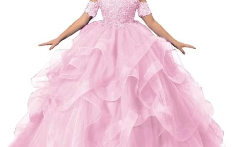 Long Lace Applique Pageant Dresses for Girls Poofy Flower Girl Dress for Wedding Toddler Ball Gown Long Lace Applique Pageant Dresses for Girls Poofy Flower Girl Dress for Wedding Toddler Ball Gown