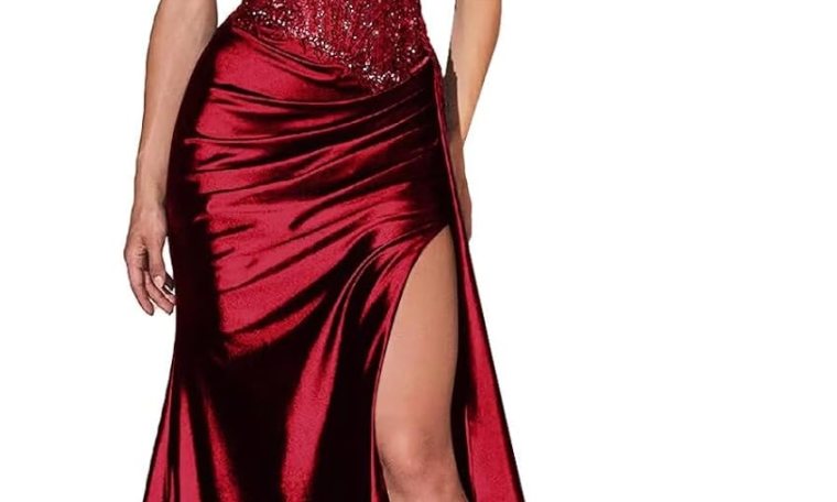 AUMEELAM Sparkly Sequin Off The Shoulder Prom Dress Lace Applique Mermaid Formal Evening Dresses with Slit AUMEELAM Sparkly Sequin Off The Shoulder Prom Dress Lace Applique Mermaid Formal Evening Dresses with Slit