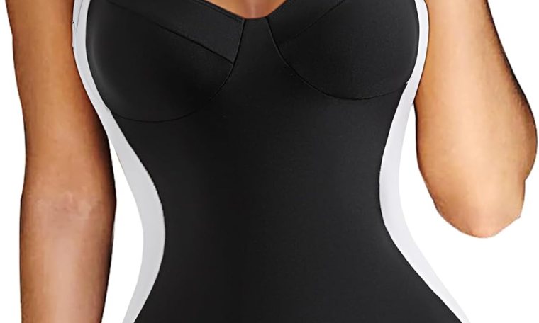 RXRXCOCO Women Slimming Tummy Control One Piece Swimsuits V Neck Crisscross Back Bathing Suit RXRXCOCO Women Slimming Tummy Control One Piece Swimsuits V Neck Crisscross Back Bathing Suit