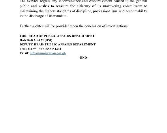 Ghana Immigration Service Suspends Six Officers After Viral Video Shows Extraordinary Breach of Chain of Command Ghana Immigration Service Suspends Six Officers After Viral Video Shows Extraordinary Breach of Chain of Command