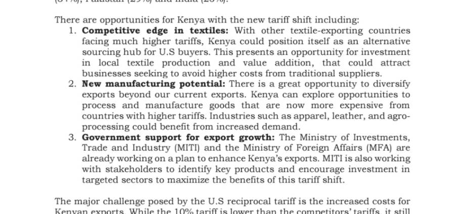 Tariff Tremors and Token Responses: Kenya’s Toothless Rejoinder to U.S. Trade Shocks Tariff Tremors and Token Responses: Kenya’s Toothless Rejoinder to U.S. Trade Shocks