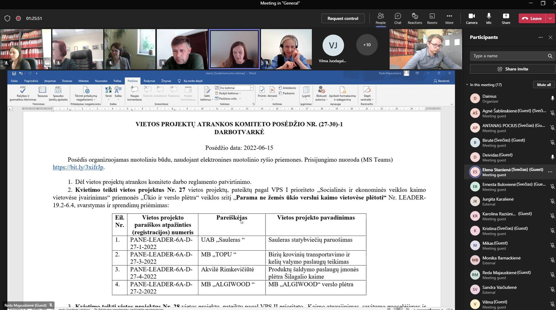Projektų atrankos ir valdybos posėdis Projektų atrankos ir valdybos posėdis