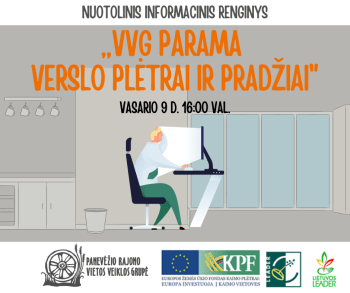 Kviečiame į nuotolinį informacinį renginį „Parama verslo plėtrai ir pradžiai“ Kviečiame į nuotolinį informacinį renginį „Parama verslo plėtrai ir pradžiai“