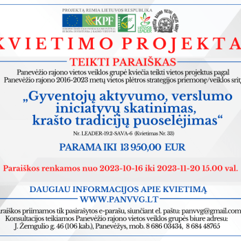 Parama veiklų projektams (Kvietimo Nr. 33 projektas) Parama veiklų projektams (Kvietimo Nr. 33 projektas)