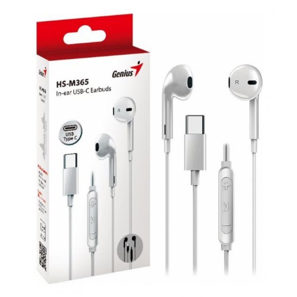 AURICULAR GENIUS HS-M365 WHITE USB C AURICULAR GENIUS HS-M365 WHITE USB C