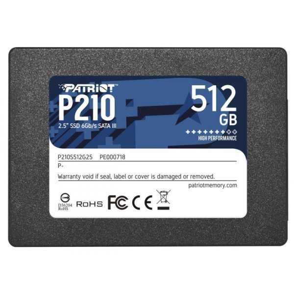 DISCO SSD PATRIOT P210 SOLID 512GB SATA3 PE000718 DISCO SSD PATRIOT P210 SOLID 512GB SATA3 PE000718