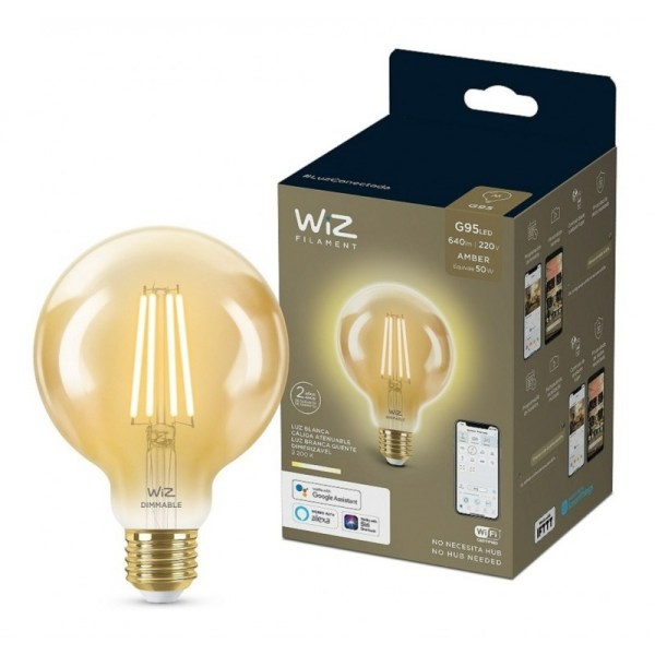 LAMPARA WIZ LED SMART G95 TW/7W E27 AMBER 6/1PF LAMPARA WIZ LED SMART G95 TW/7W E27 AMBER 6/1PF
