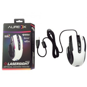 MOUSE AUREOX LASERSIGHT WHITE GAMING GM400W MOUSE AUREOX LASERSIGHT WHITE GAMING GM400W