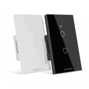 TECLA HUNNOX SMART TACTIL 2 CANALES NEGRO TECLA HUNNOX SMART TACTIL 2 CANALES NEGRO
