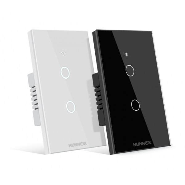 TECLA HUNNOX SMART TACTIL 2 CANALES NEGRO TECLA HUNNOX SMART TACTIL 2 CANALES NEGRO