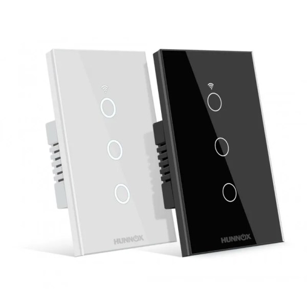 TECLA HUNNOX SMART TACTIL 3 CANALES NEGRO TECLA HUNNOX SMART TACTIL 3 CANALES NEGRO
