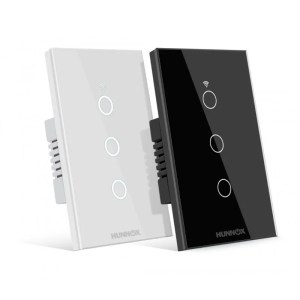 TECLA HUNNOX SMART TACTIL 3 CANALES NEGRO TECLA HUNNOX SMART TACTIL 3 CANALES NEGRO