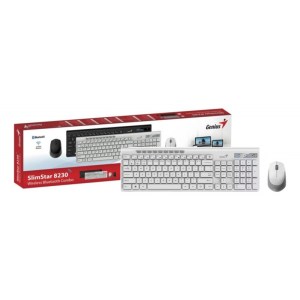 TECLADO + MOUSE COMBO USB GENIUS SLIMSTAR 8230 AI WHITE TECLADO + MOUSE COMBO USB GENIUS SLIMSTAR 8230 AI WHITE