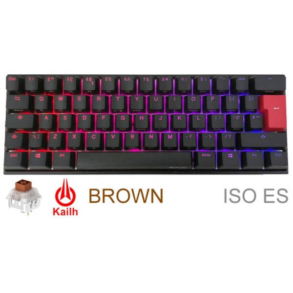 TECLADO GAMER DUCKY MECHA MINI V2 RGB Kailh BOX brown switch MECANICO ISO SP TECLADO GAMER DUCKY MECHA MINI V2 RGB Kailh BOX brown switch MECANICO ISO SP
