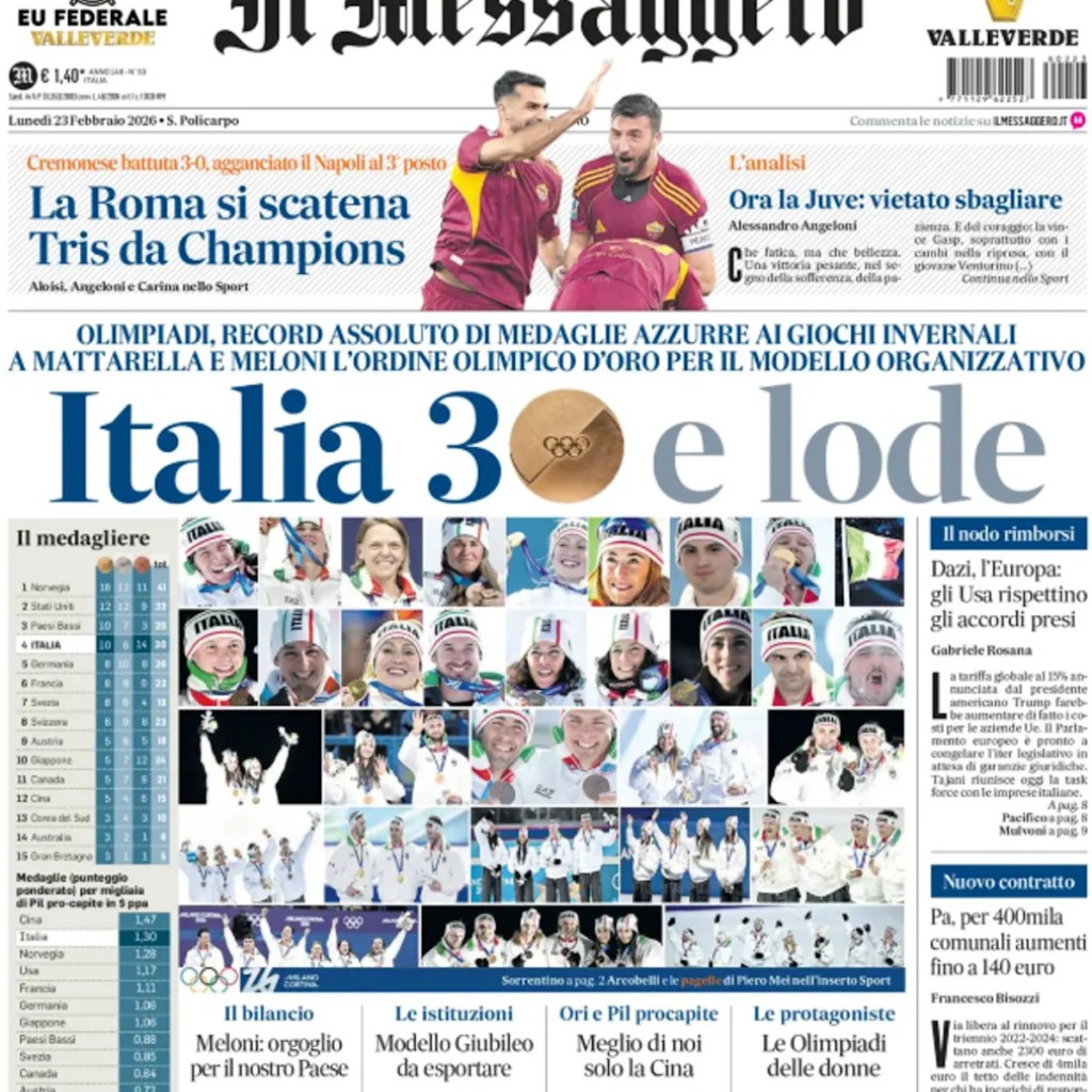 “Italie 30 sur 30” : mission Jeux olympiques réussie “Italie 30 sur 30” : mission Jeux olympiques réussie