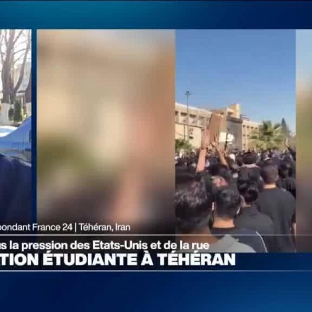 En Iran, des étudiants scandent des slogans contre le pouvoir à Téhéran En Iran, des étudiants scandent des slogans contre le pouvoir à Téhéran