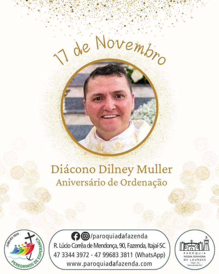Parabéns ao Diácono Dilney pelo aniversário de ordenação Parabéns ao Diácono Dilney pelo aniversário de ordenação