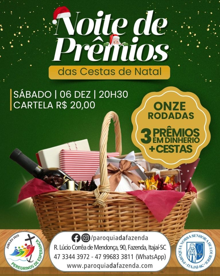 Noite de Prêmios das Cestas de Natal Noite de Prêmios das Cestas de Natal