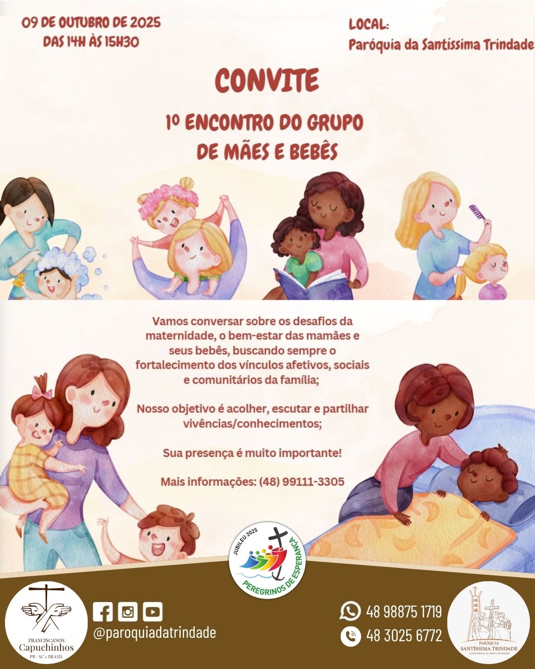 Grupo de Mães e Bebês retoma atividades na Paróquia Grupo de Mães e Bebês retoma atividades na Paróquia