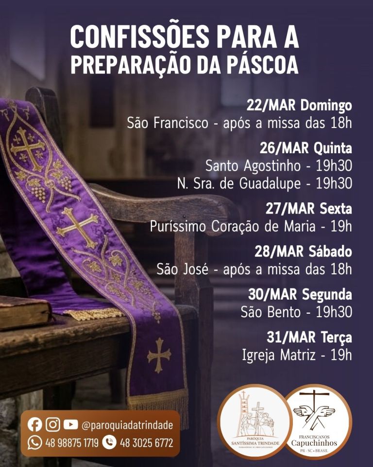 Paróquia realiza confissões em preparação para a Páscoa Paróquia realiza confissões em preparação para a Páscoa