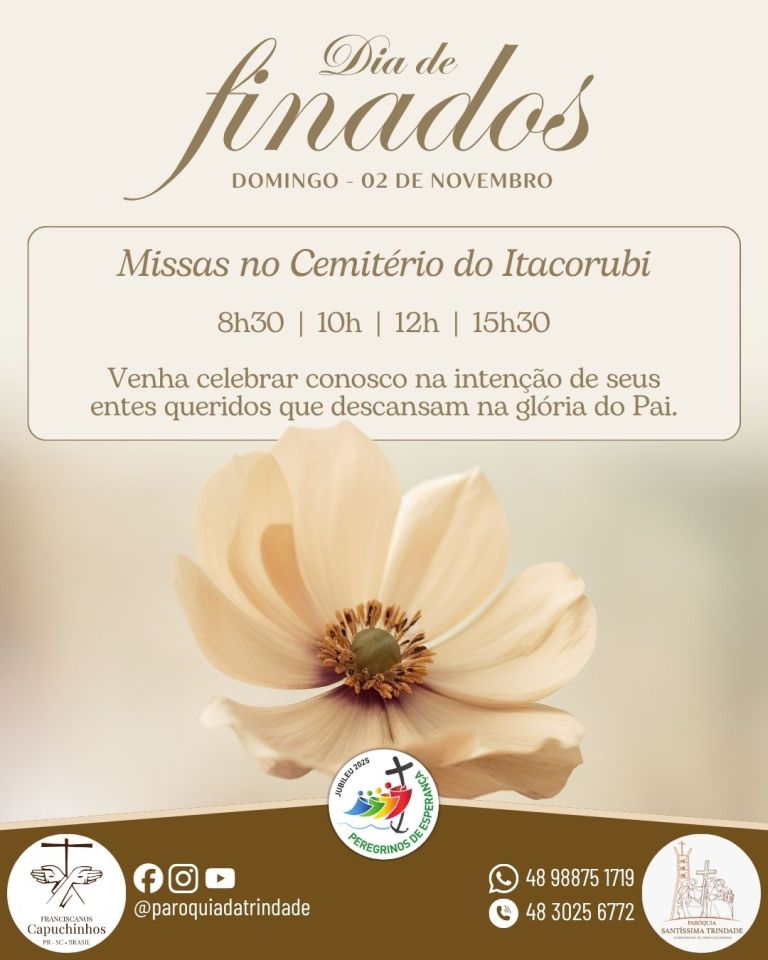 Dia de Finados tem missas no Cemitério do Itacorubi Dia de Finados tem missas no Cemitério do Itacorubi