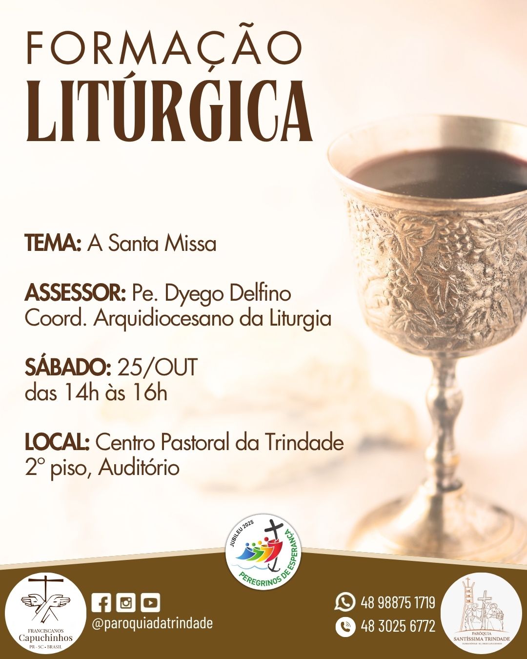 Formação litúrgica acontece no mês de outubro Formação litúrgica acontece no mês de outubro