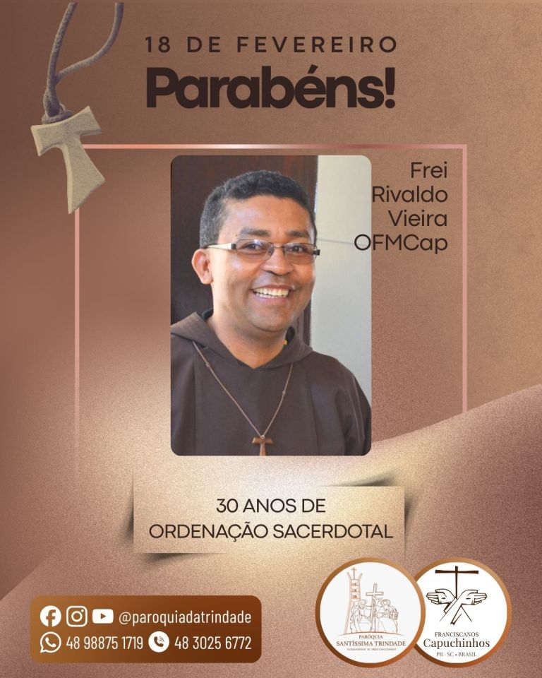 Hoje é dia de celebrar com Frei Rivaldo Hoje é dia de celebrar com Frei Rivaldo