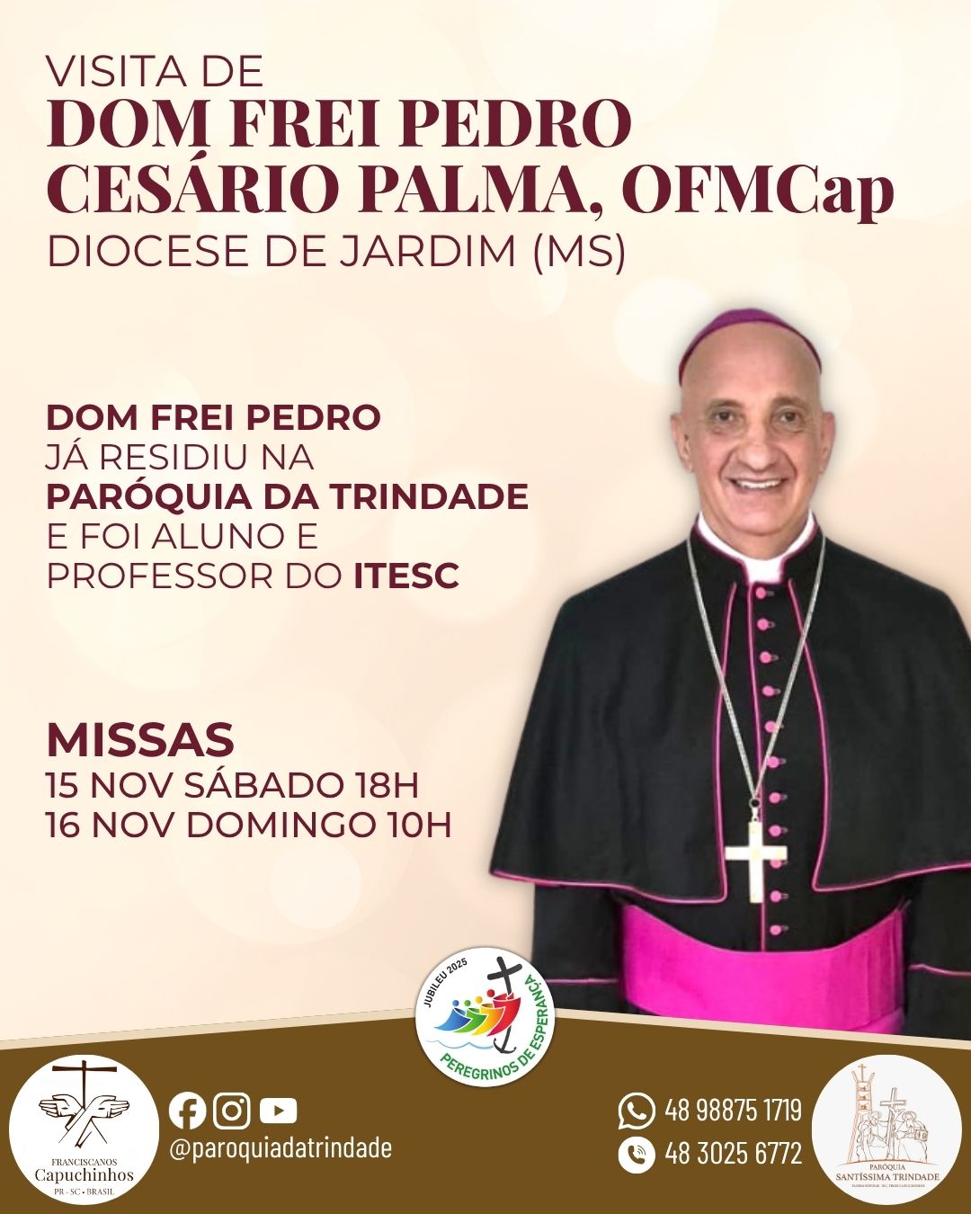 Dom Frei Pedro Cesário Palma, OFMCap visita Paróquia da Trindade Dom Frei Pedro Cesário Palma, OFMCap visita Paróquia da Trindade