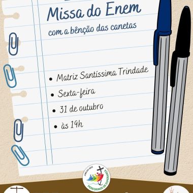 Missa do Enem prepara jovens pra exame de seleção Missa do Enem prepara jovens pra exame de seleção