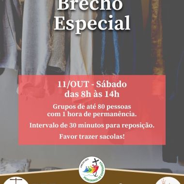 Vem aí o Brechó Especial de outubro Vem aí o Brechó Especial de outubro