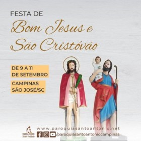 Festa de Bom Jesus e São Cristóvão acontece em setembro Festa de Bom Jesus e São Cristóvão acontece em setembro