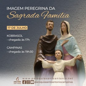 Imagem peregrina da Sagrada Família chega à Paróquia Santo Antônio Imagem peregrina da Sagrada Família chega à Paróquia Santo Antônio