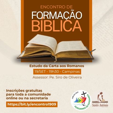 Formação bíblica acontece no mês dedicado à Palavra de Deus Formação bíblica acontece no mês dedicado à Palavra de Deus