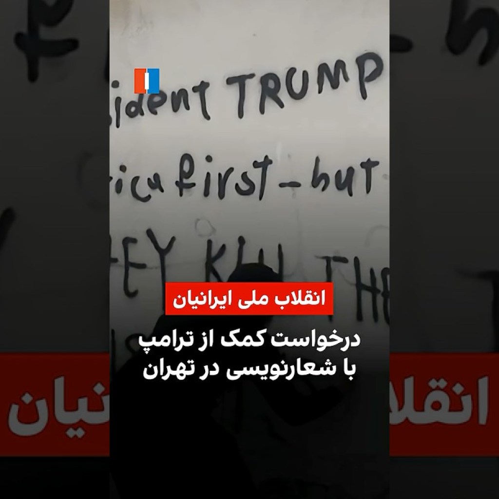 درخواست کمک از ترامپ با دیوارنویسی در تهران درخواست کمک از ترامپ با دیوارنویسی در تهران