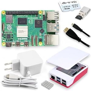 Raspberry Pi 5 Kit de Démarrage 8 Go - Performance Époustouflante avec MicroSD 64 Go, Bloc d'Alimentation 27 W, Boîtier avec Ventilateur, et Plus
