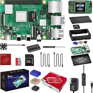 Vemico Raspberry Pi 4 4 Go Starter Kit avec Dissipateurs Thermiques et Ventilateur de Refroidissement