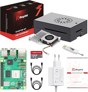 Raspberry Pi 5 Kit de Démarrage 8 Go - 128 Go Raspberry Pi OS Préinstallé avec Boîtier Aluminium – Performance Éblouissante Raspberry Pi 5 Kit de Démarrage 8 Go - 128 Go Raspberry Pi OS Préinstallé avec Boîtier Aluminium – Performance Éblouissante