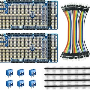 Kit de Prototype Shield pour Arduino Mega 2560 R3, comprenant 2 packs de cartes d'extension DIY Proto PCB, idéal pour le développement de projets électroniques.